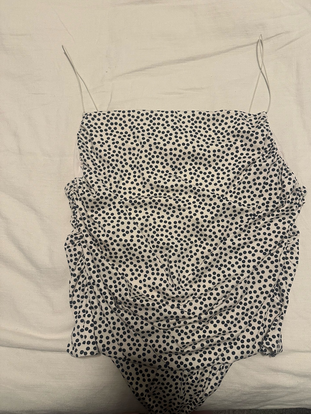 H&M Cream Bodysuit with Black Polka Dots